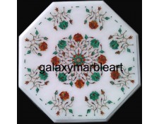 Stylish marble inlay coffee table top with Malachite-carnelian combination WP-1503